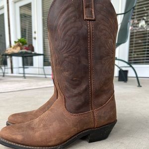 Woman’s brown cowgirl boots